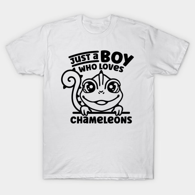 Just A Boy Who Loves Chameleons - Chameleon T-Shirt by fromherotozero